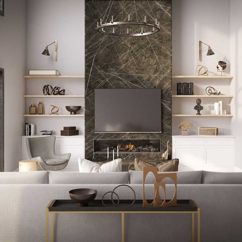 Contemporary, Transitional Living Room Design by Havenly Interior Designer Namita