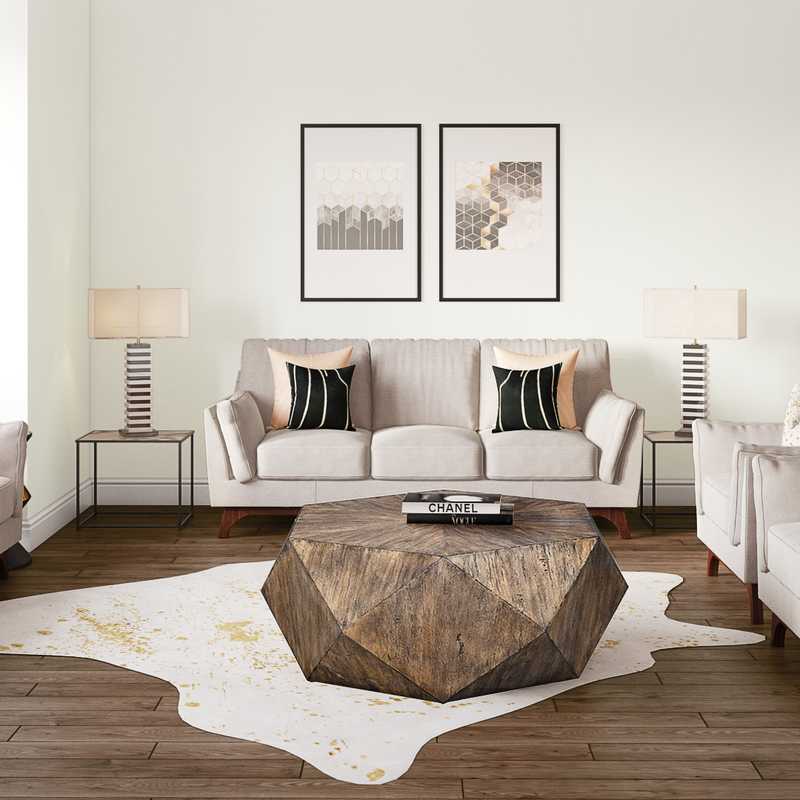 Contemporary, Modern, Glam Living Room Design by Havenly Interior Designer Randi
