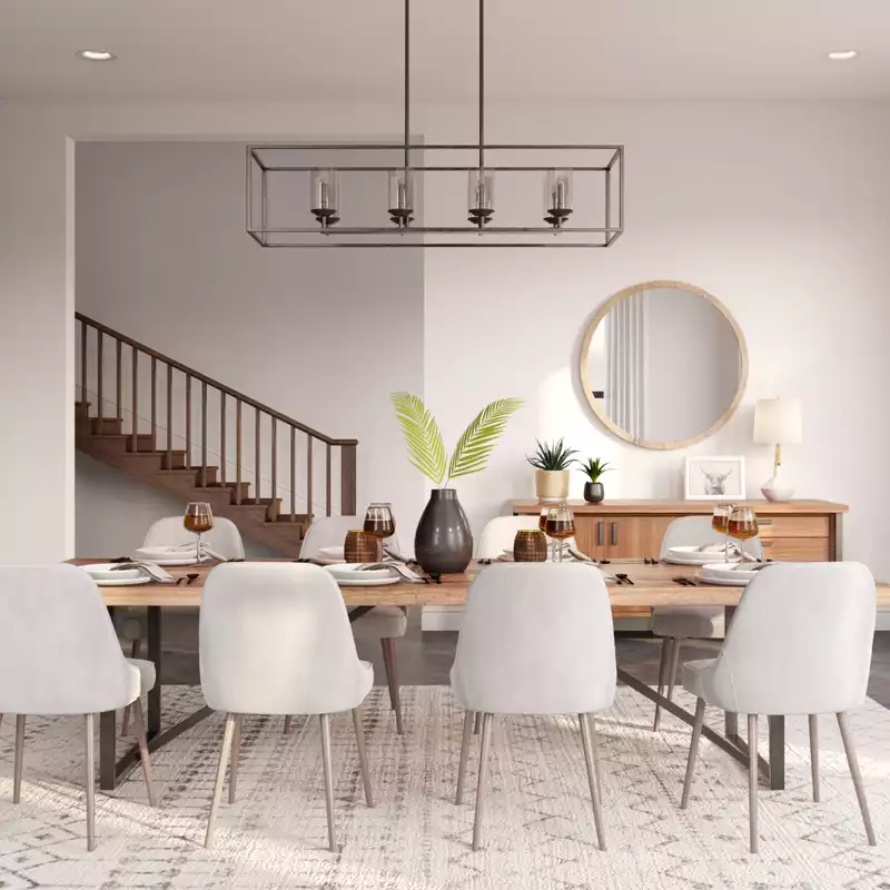 Bohemian, Southwest Inspired, Minimal Dining Room Design by Havenly Interior Designer Leigh
