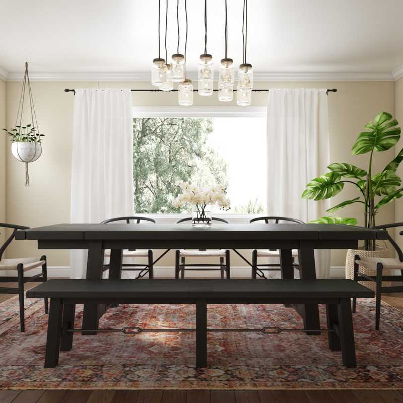 Bohemian Dining Room Design by Havenly Interior Designer Chelsey