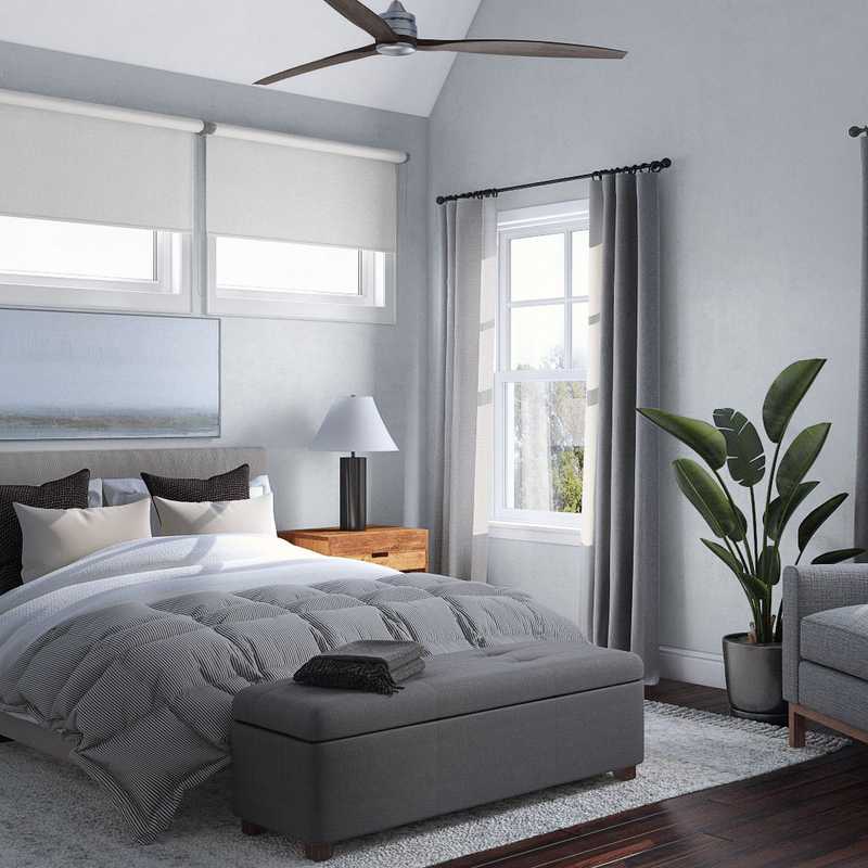 Industrial, Midcentury Modern, Scandinavian Bedroom Design by Havenly Interior Designer Carla