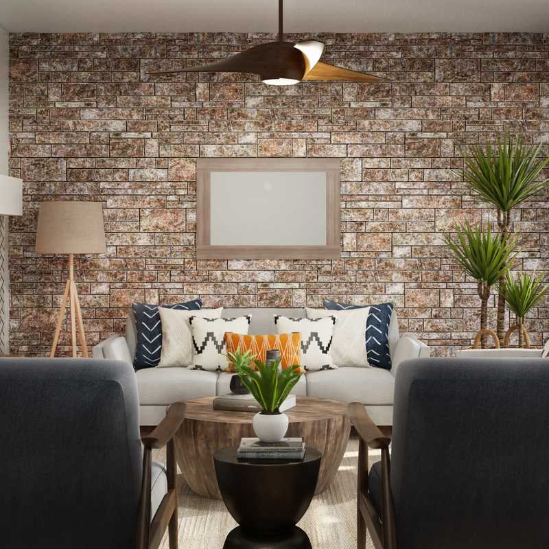 Coastal, Rustic Living Room Design by Havenly Interior Designer Moumita