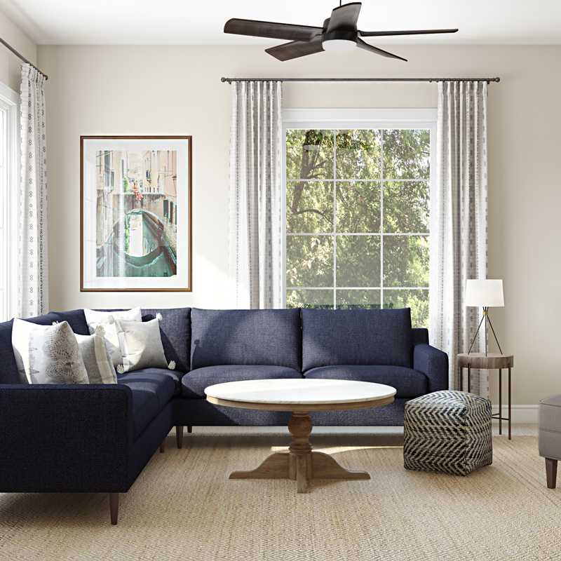 Classic, Midcentury Modern Living Room Design by Havenly Interior Designer Jillian