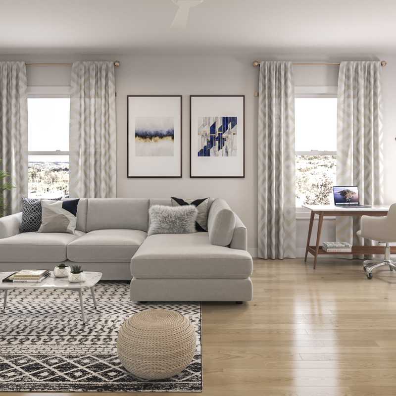 Contemporary, Bohemian Living Room Design by Havenly Interior Designer Randi