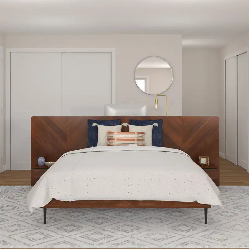 Bohemian, Midcentury Modern Bedroom Design by Havenly Interior Designer Emelia