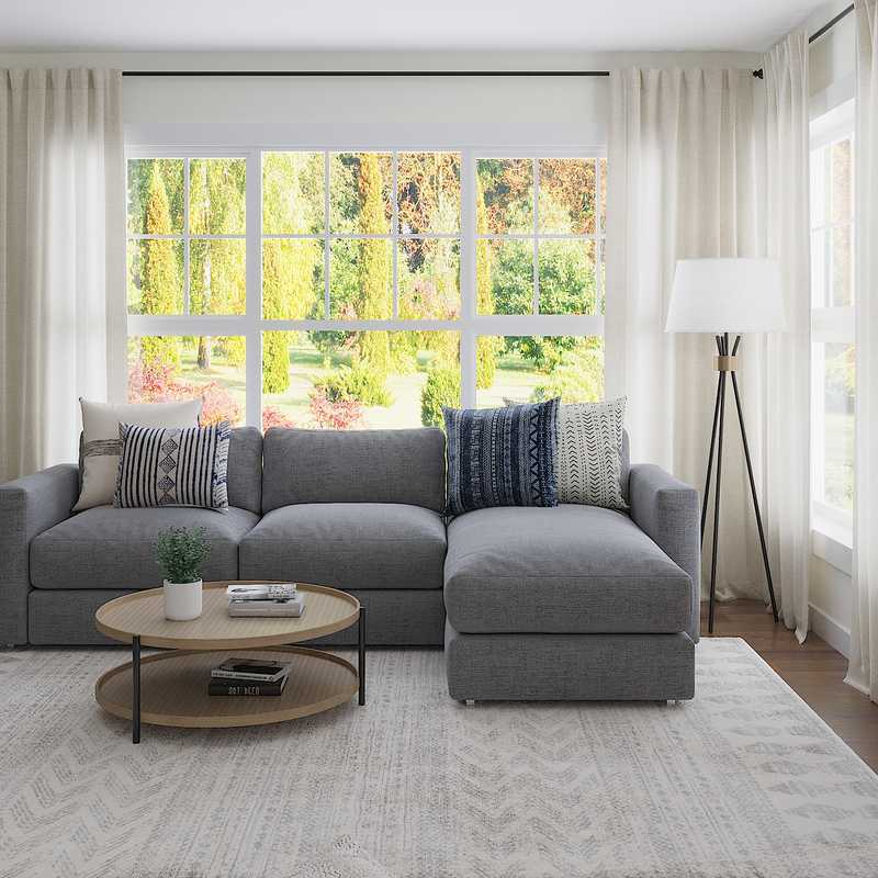 Contemporary, Classic Living Room Design by Havenly Interior Designer Angela