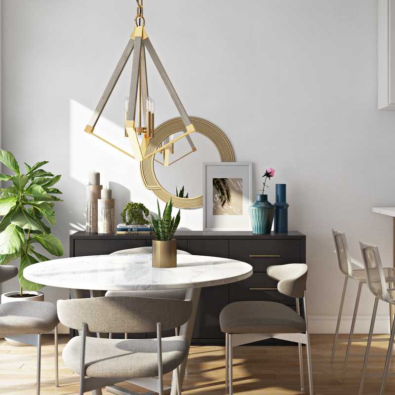 Modern, Bohemian, Midcentury Modern Dining Room Design by Havenly Interior Designer Christine