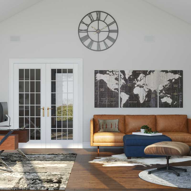 Modern, Industrial, Farmhouse, Rustic, Transitional Office Design by Havenly Interior Designer Emily