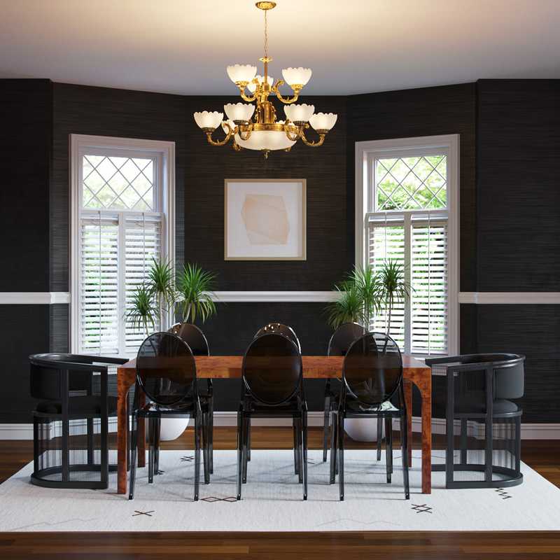 Contemporary, Glam Dining Room Design by Havenly Interior Designer Isaac