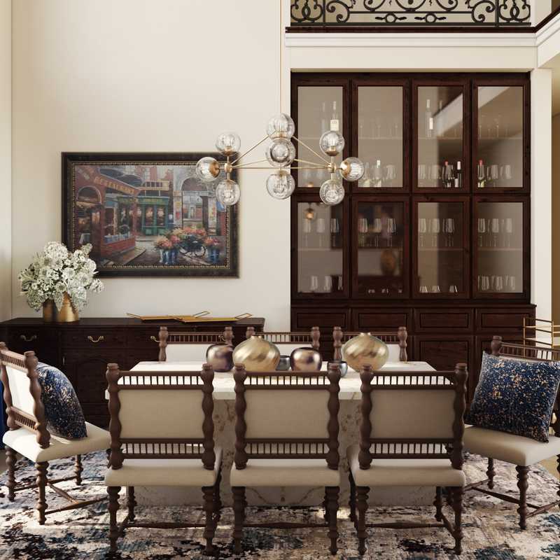 Modern, Glam, Traditional Dining Room Design by Havenly Interior Designer Maria