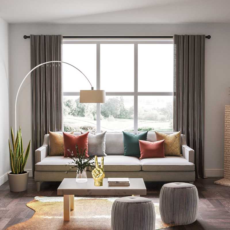 Modern, Glam, Scandinavian Living Room Design by Havenly Interior Designer Nicolle