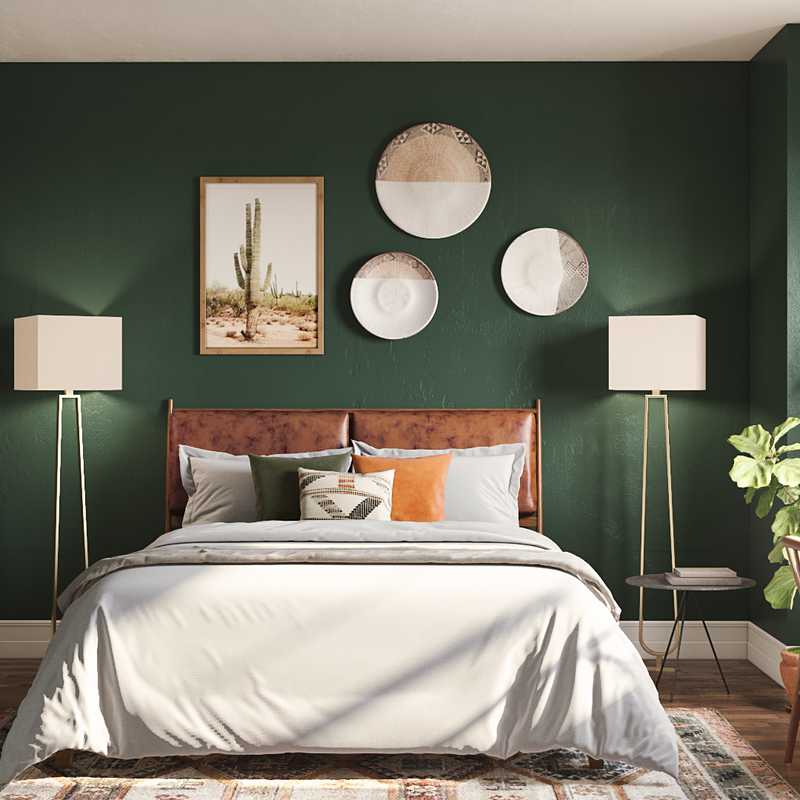 Bohemian, Global, Midcentury Modern, Scandinavian Bedroom Design by Havenly Interior Designer Brit