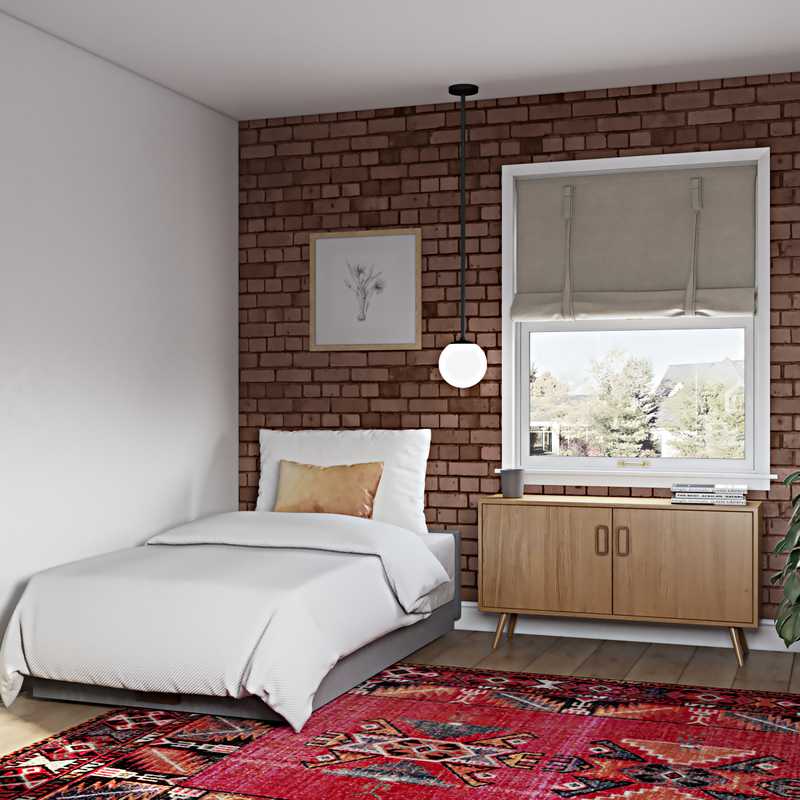Bohemian, Midcentury Modern Bedroom Design by Havenly Interior Designer Lauren