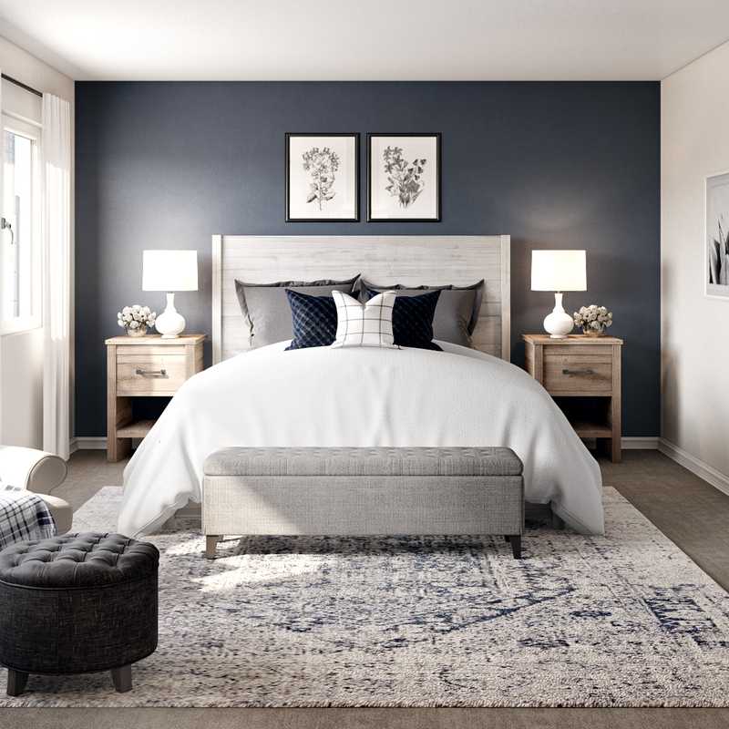 Contemporary, Farmhouse Bedroom Design by Havenly Interior Designer Jonica
