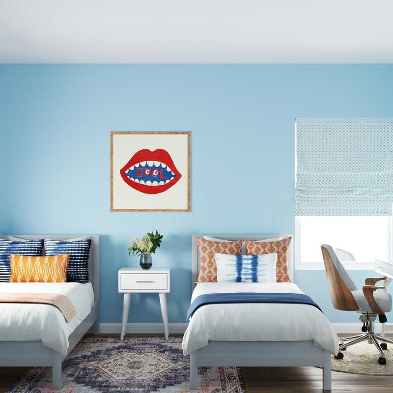 Coastal, Midcentury Modern Bedroom Design by Havenly Interior Designer Arissa