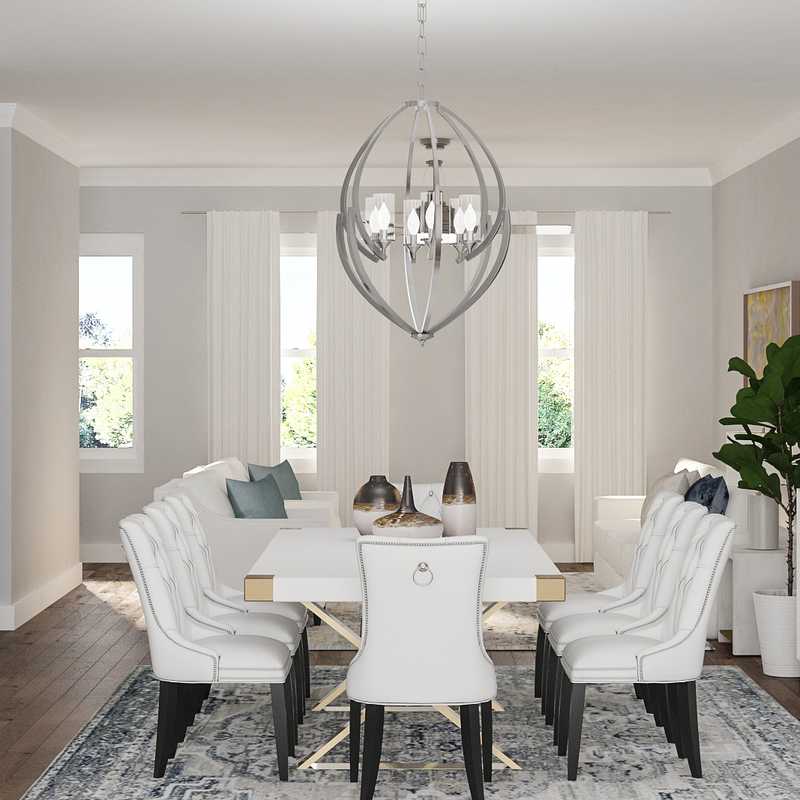 Glam, Transitional Dining Room Design by Havenly Interior Designer Tatiana