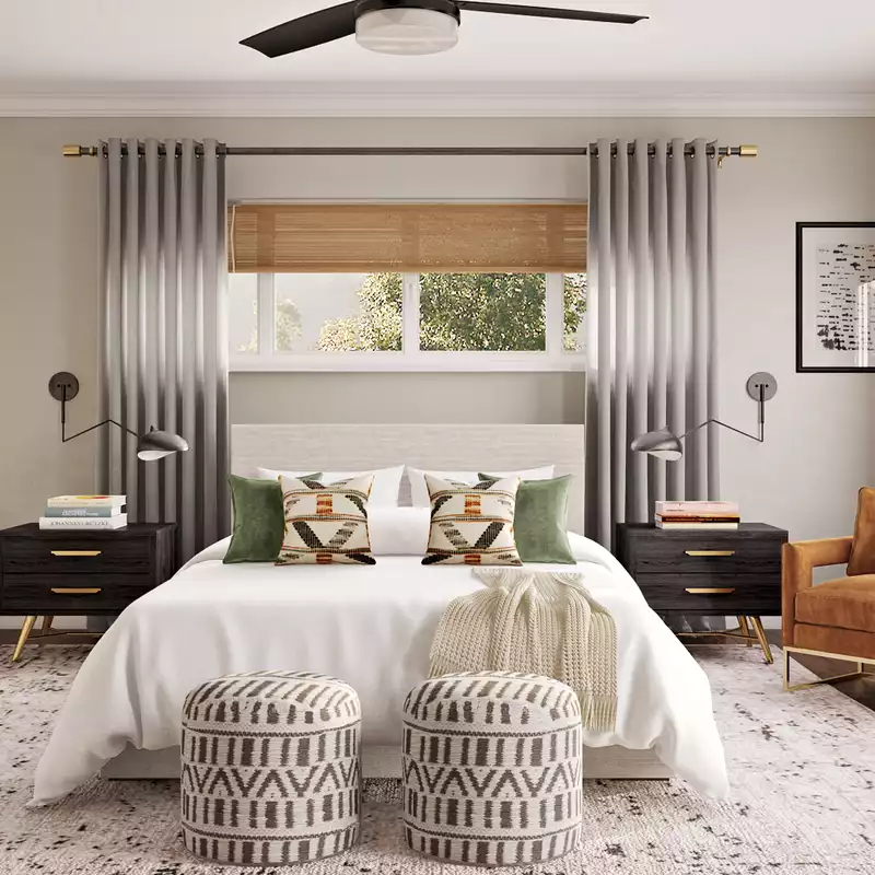 Eclectic, Bohemian, Midcentury Modern, Scandinavian Bedroom Design by Havenly Interior Designer Jessica