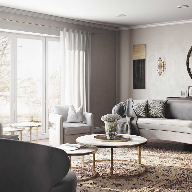 Glam Living Room Design by Havenly Interior Designer Pradnya