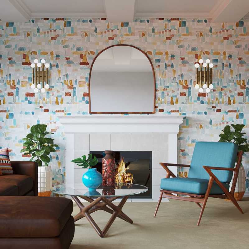 Bohemian, Midcentury Modern, Scandinavian Living Room Design by Havenly Interior Designer Justin