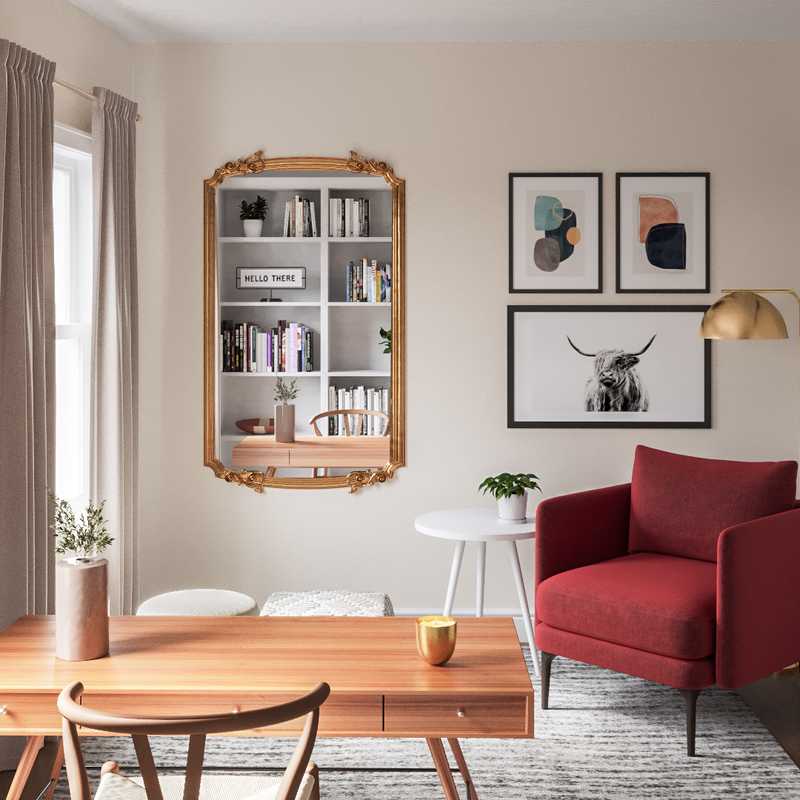 Modern, Bohemian, Midcentury Modern, Scandinavian Office Design by Havenly Interior Designer Ayelet