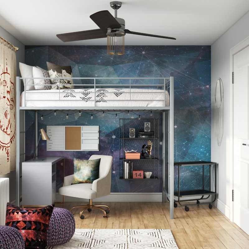 Contemporary, Eclectic, Midcentury Modern Bedroom Design by Havenly Interior Designer Brianne