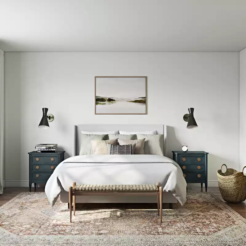 Bohemian, Coastal, Scandinavian Bedroom Design by Havenly Interior Designer Annmarie