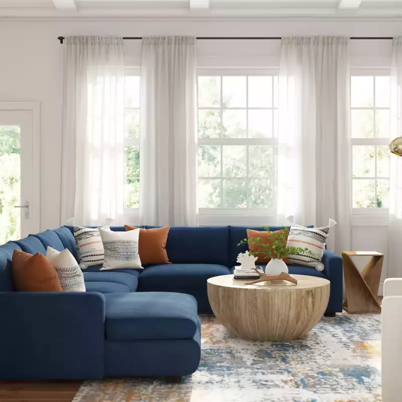 Contemporary, Classic, Coastal, Rustic, Transitional Living Room Design by Havenly Interior Designer Lisa