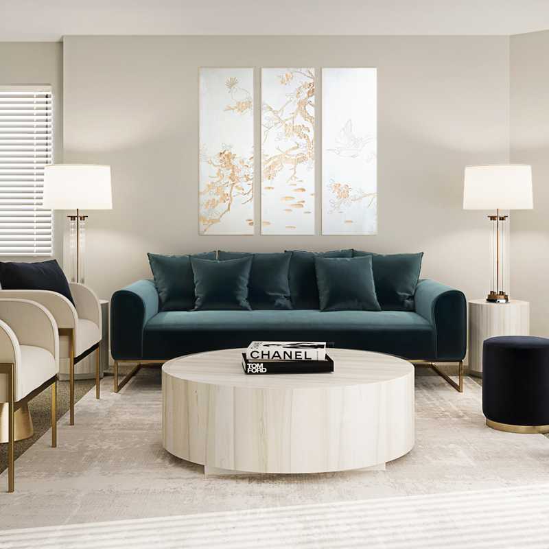 Glam Living Room Design by Havenly Interior Designer Julio
