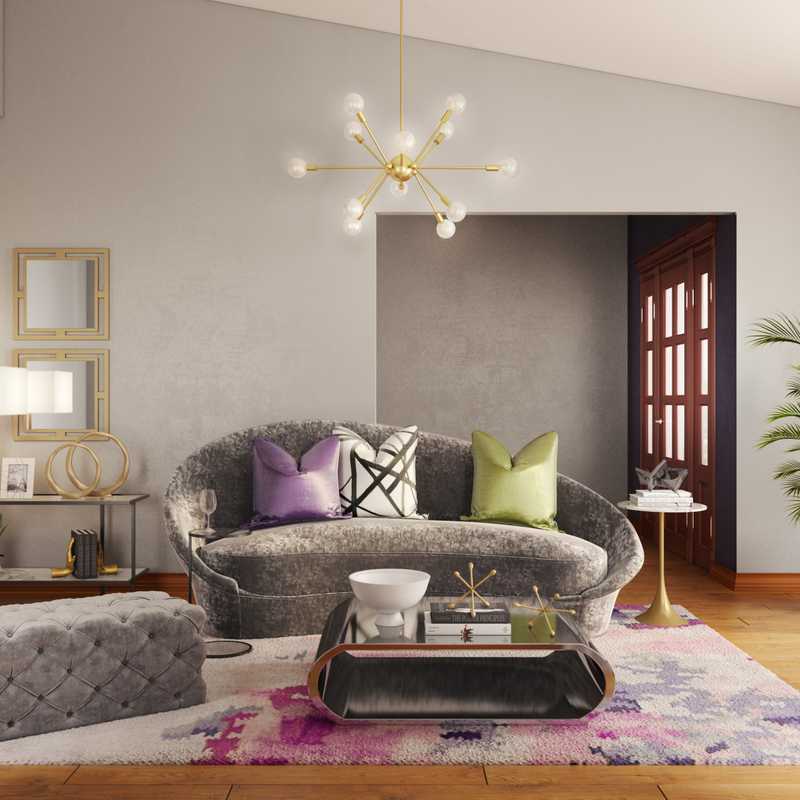 Contemporary, Eclectic, Glam Living Room Design by Havenly Interior Designer Kaitlin