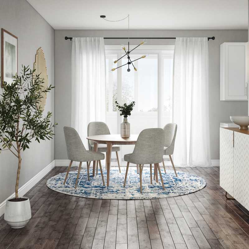 Bohemian, Midcentury Modern Dining Room Design by Havenly Interior Designer Adrian