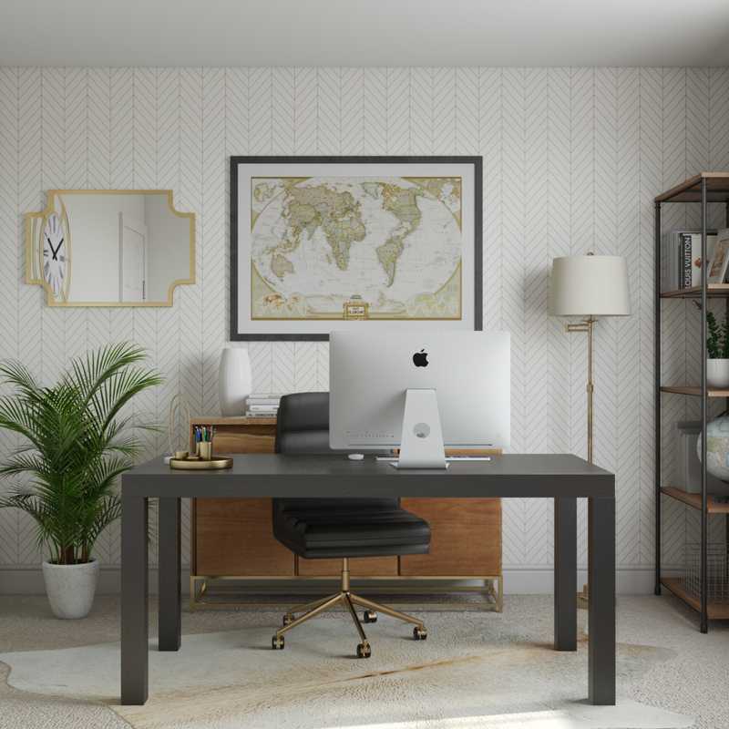 Rustic, Transitional, Global Office Design by Havenly Interior Designer Brindee