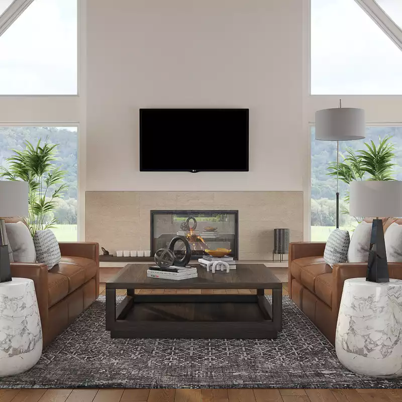 Modern, Industrial Living Room Design by Havenly Interior Designer Edith
