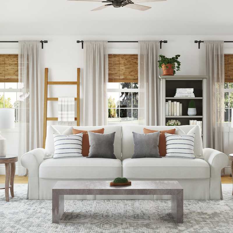 Bohemian, Farmhouse Living Room Design by Havenly Interior Designer Jemma