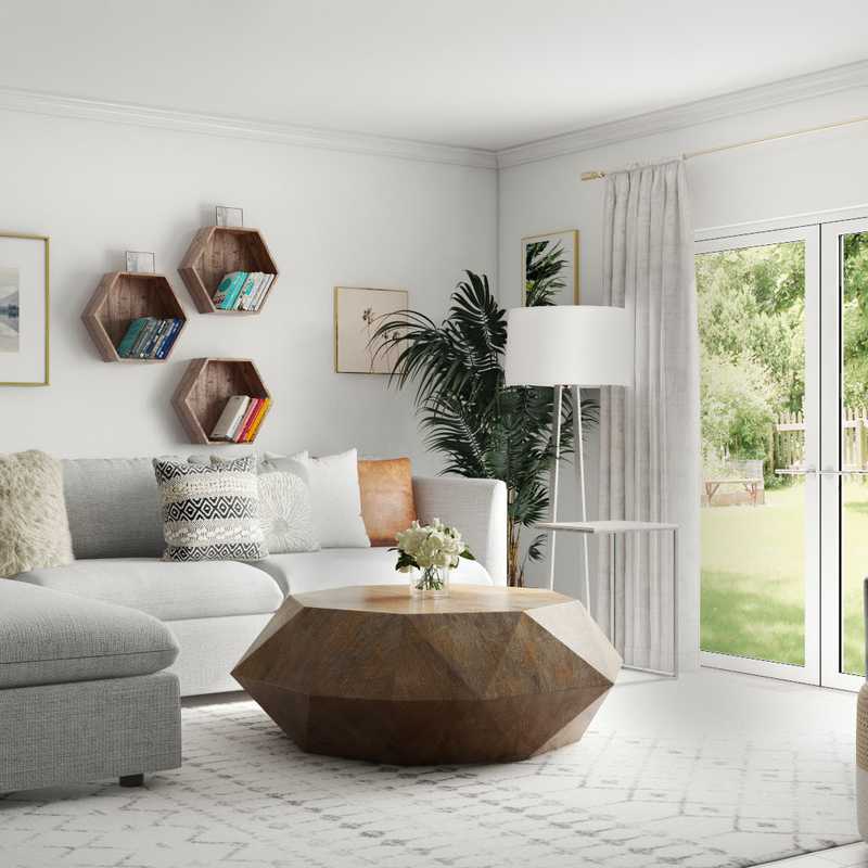 Modern, Coastal, Transitional, Minimal Living Room Design by Havenly Interior Designer Samantha