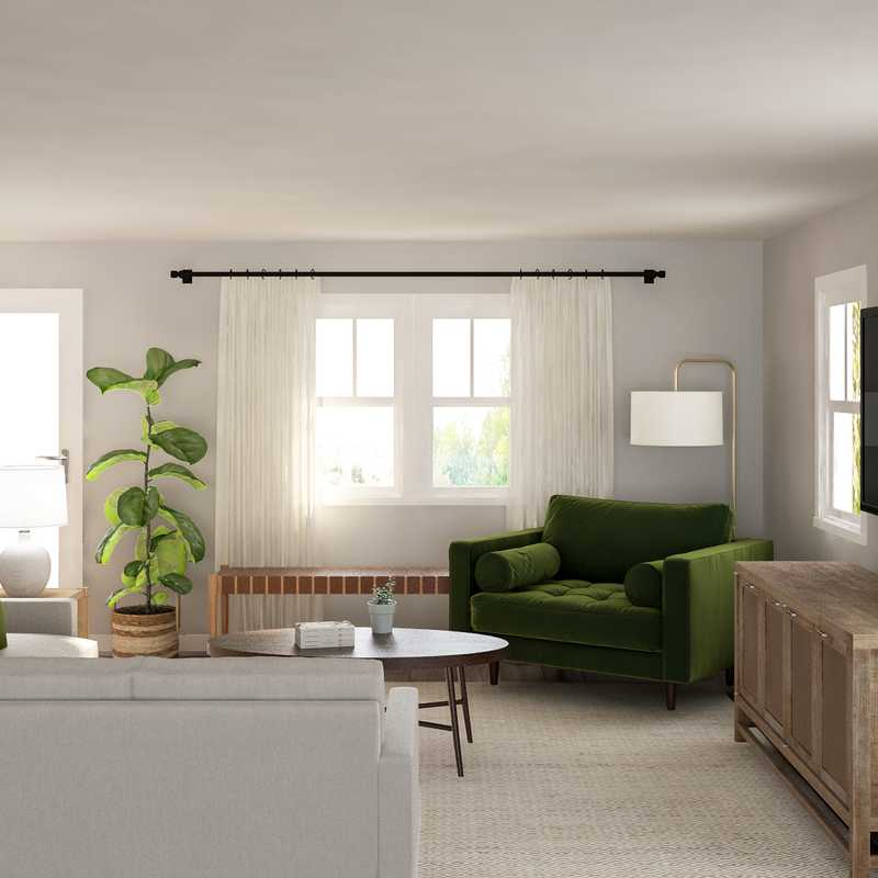 Coastal, Glam Living Room Design by Havenly Interior Designer Caroline