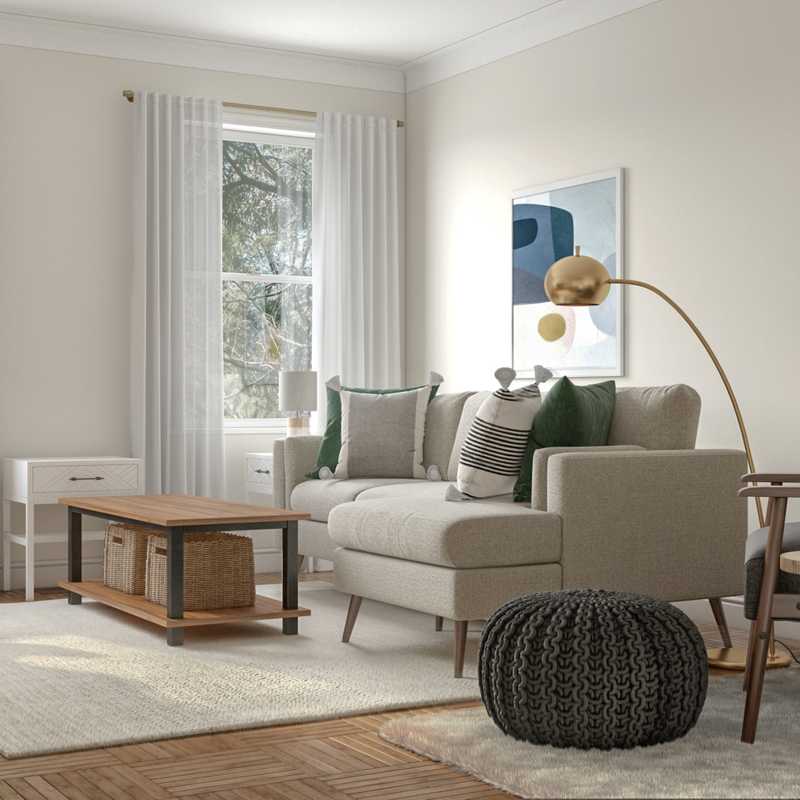 Bohemian, Midcentury Modern Living Room Design by Havenly Interior Designer Rebecca