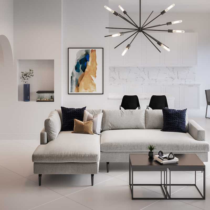 Modern, Minimal Living Room Design by Havenly Interior Designer Karen