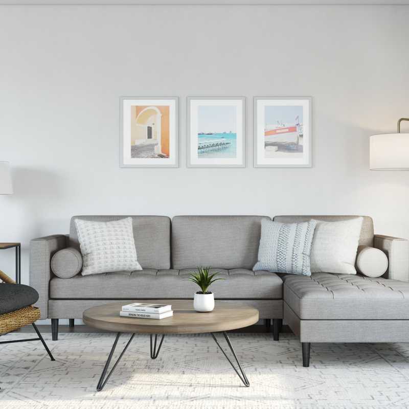 Classic, Bohemian, Coastal, Global Living Room Design by Havenly Interior Designer Erin