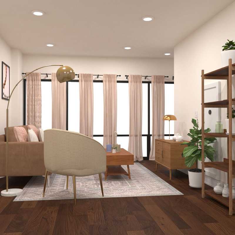 Eclectic, Glam, Midcentury Modern, Preppy Living Room Design by Havenly Interior Designer Ariadna