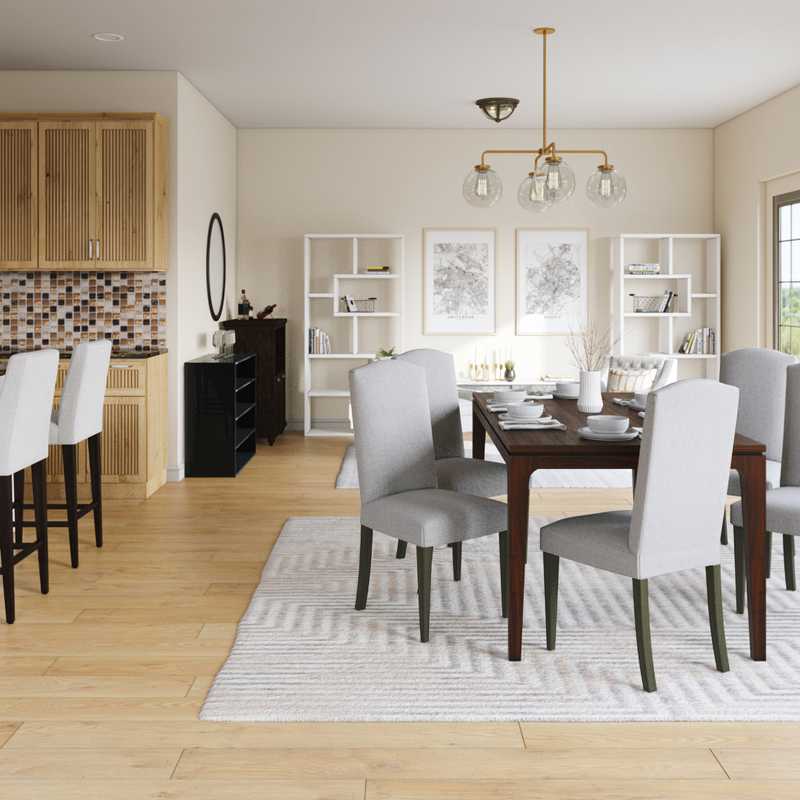 Glam, Minimal Dining Room Design by Havenly Interior Designer Kasee