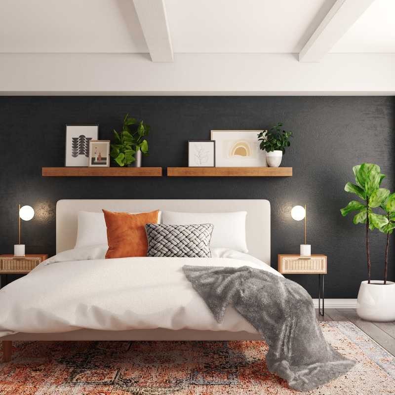 Bohemian, Midcentury Modern Bedroom Design by Havenly Interior Designer Seireen