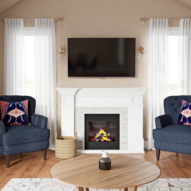 Bohemian, Midcentury Modern Living Room Design by Havenly Interior Designer Abigail