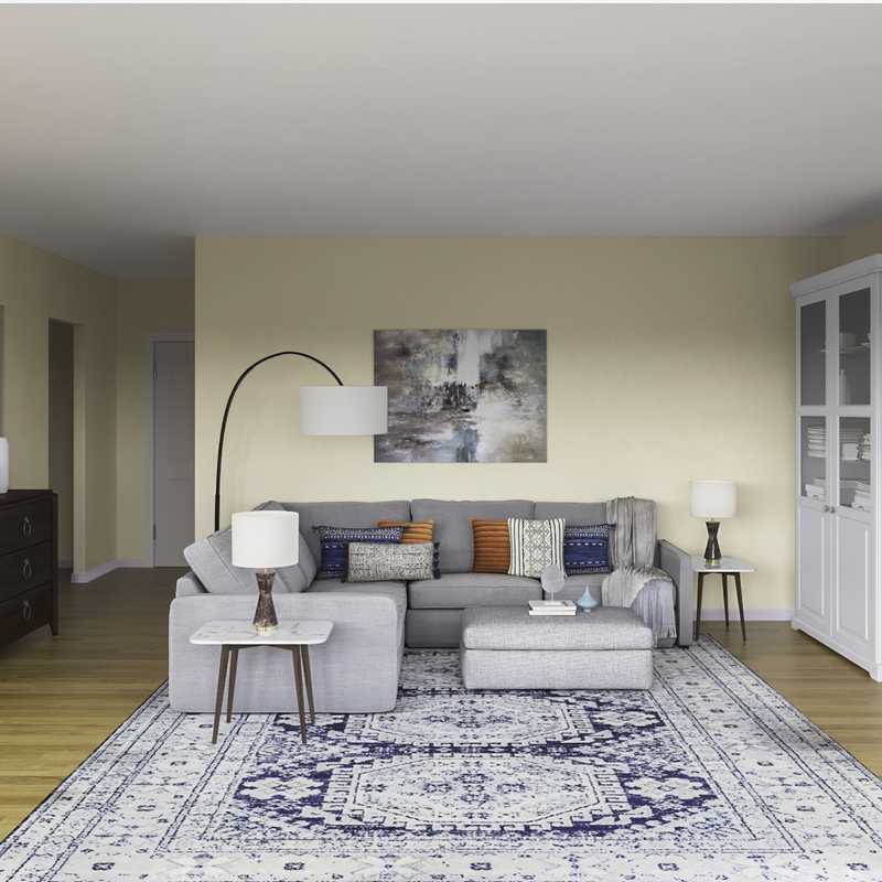 Modern, Midcentury Modern Living Room Design by Havenly Interior Designer Shruti