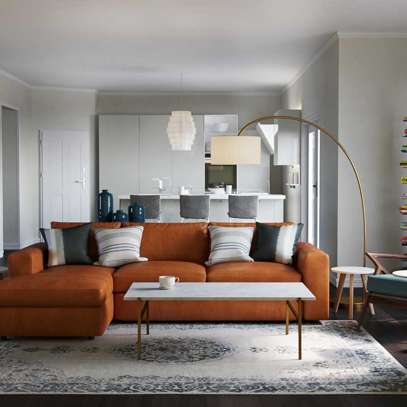Eclectic, Minimal Living Room Design by Havenly Interior Designer Kyla