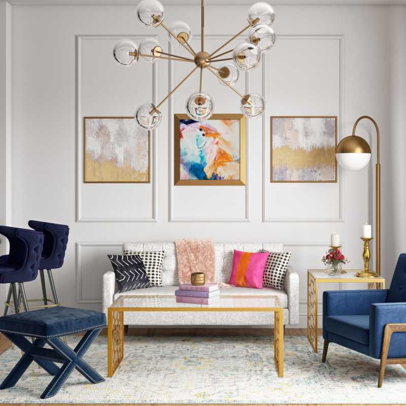 Glam Living Room Design by Havenly Interior Designer Shaina