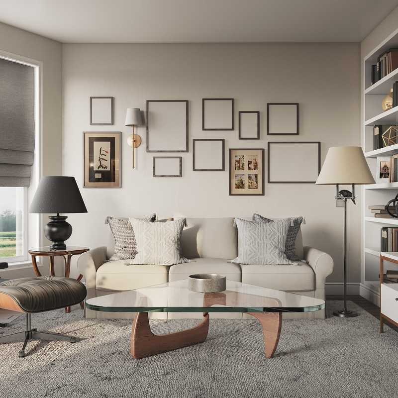 Eclectic, Midcentury Modern Living Room Design by Havenly Interior Designer Leah