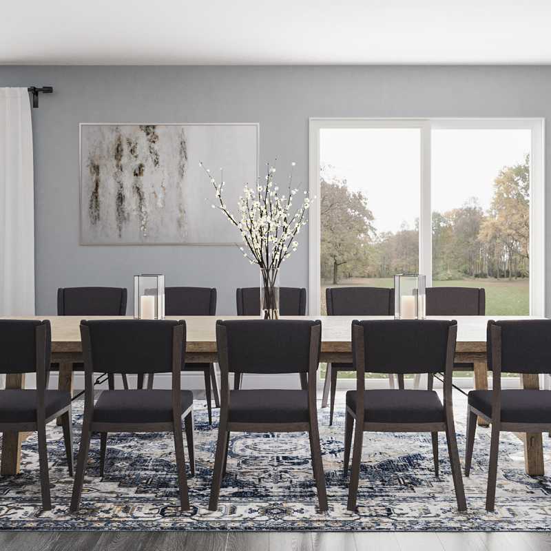 Coastal, Farmhouse Dining Room Design by Havenly Interior Designer Liliana