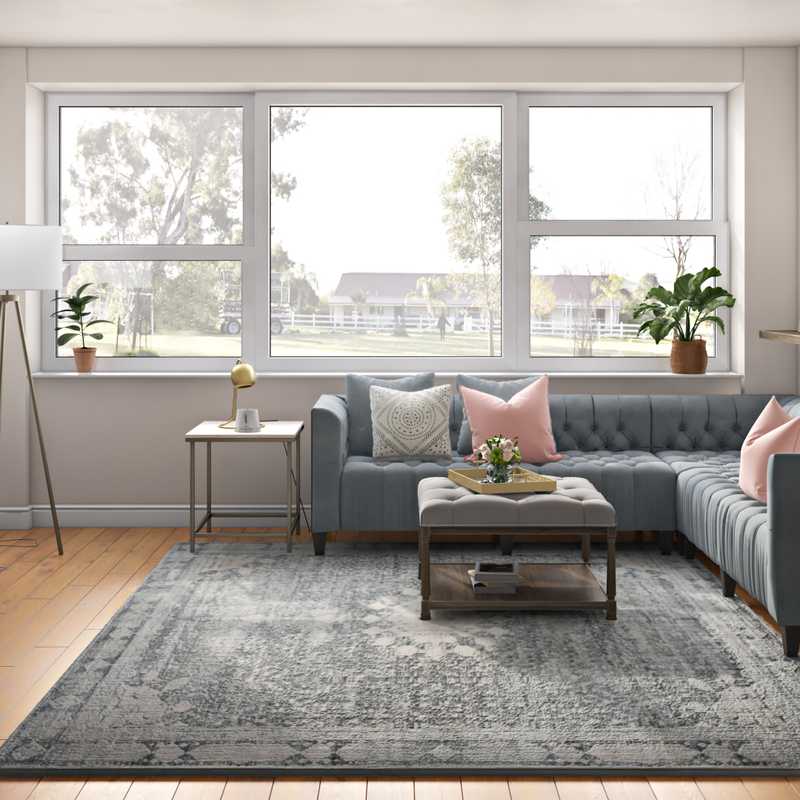Contemporary, Glam, Transitional Living Room Design by Havenly Interior Designer Britney