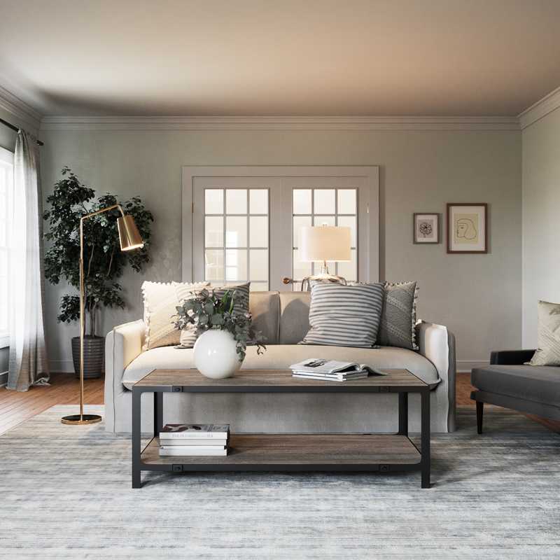 Classic, Eclectic, Farmhouse Living Room Design by Havenly Interior Designer Kate