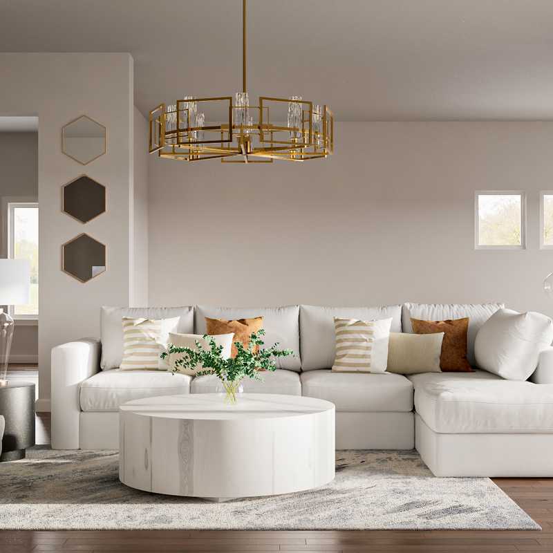 Farmhouse Living Room Design by Havenly Interior Designer Mariel